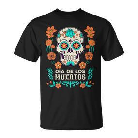 Dia De Los Muertos Mexico Sugar Skull Black S T-Shirt - Seseable De