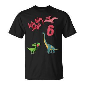 Dinosaurier Kinder Geburtstagsshirt 'Ich bin jetzt 6 Jahre alt' - Seseable De