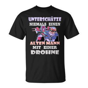 Drone Drone Pilot Grandpa Old Man  T-Shirt - Seseable De