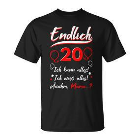 Endlich 20 Geburtstagzwanzig Ich Kann Alles Ich Weiß Alles T-Shirt - Seseable De