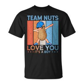 Gender Reveal Team Nuts Team Boy Retro Vintage T-Shirt - Seseable De