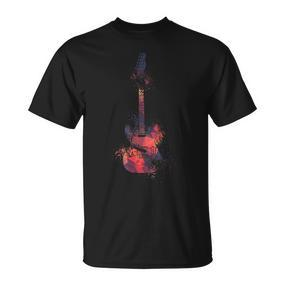 Guitar Player  Guitar Motif Silhouette T-Shirt - Seseable De