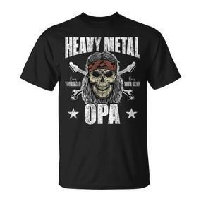 Heavy Metal Grandpa Grossvater Bester Metal Grandpa T-Shirt - Seseable De