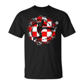 Hrvatska Kockasti Nogomet Football Croatia Fan Item T-Shirt - Seseable De
