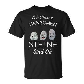 Ich Hasse Menschen Steine Sind Ok I Black T-Shirt - Seseable De