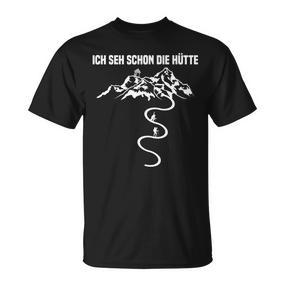 Ich Seh Schon Die Hütte Trekking Nordic Walking Schwarzes T-Shirt - Seseable De