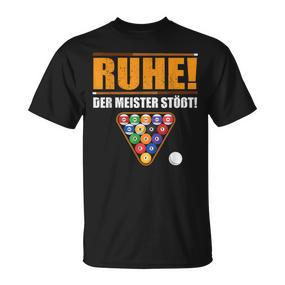 Männer Ruhe Der Meister Stößt Billiard Slogan German Language T-Shirt - Seseable De