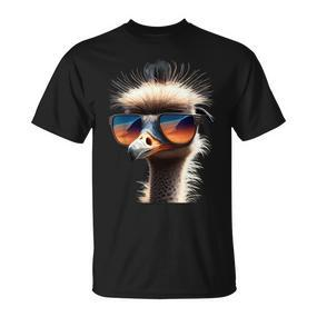 Ostrich Bird Bouquet Large Emu Walking Bird Ich Mag Strauss T-Shirt - Seseable De