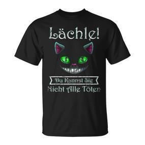 Smile Du Kannst Sie Nicht Alle Töten Cheshire Cat Black T-Shirt - Seseable De