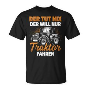 Trecker Der Tut Nix Der Will Nur Traktor Fahren Men's Black T-Shirt - Seseable De