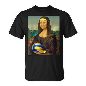Volleyball Mona Lisa Leonardo Da Vinci Kunstvolleyball T-Shirt - Seseable De