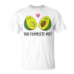 Avocado You Complete Me Vegan Partner Look Avocado T-Shirt - Seseable De