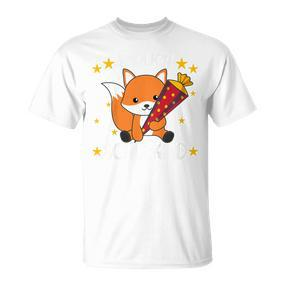 Children's Endlich Schulkind Fox School Cone School Cute Fox 80 T-Shirt - Seseable De