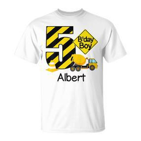 Kinder Bau Albert Boys 5 Geburtstag Party Zum 5 Geburtstag 5 Jahre T-Shirt - Seseable De