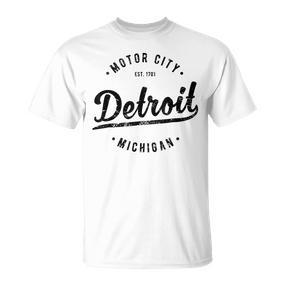 Retro Vintage Detroit Mi Souvenir Motor City Classic Detroit T-Shirt - Seseable De