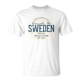 Sweden Retro Style Vintage Sweden White S T-Shirt - Seseable De