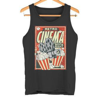 Retro Cinema Poster Popcorn Camera Film Tank Top - Seseable De