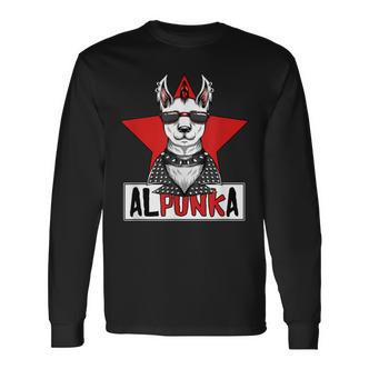 Alpunka Punk Alpaca Lama Punk Rock Rocker Anarchy Langarmshirts - Seseable De