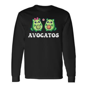Avogato Avocado Paar Katze Kätzchenegan Avocatos Langarmshirts - Seseable De