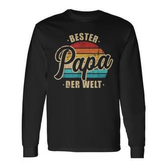 Bester Papa Vater Der Welt Vintage Retro Father's Day S Langarmshirts - Seseable De