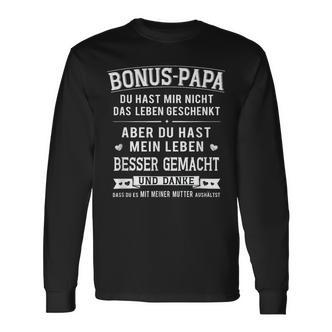 Bonus Papa Men’S Stepfather Leben Besser Gemacht German Text Langarmshirts - Seseable De