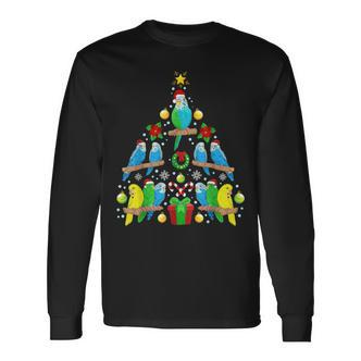 Budgie Christmas Tree Bird Christmas Langarmshirts - Seseable De