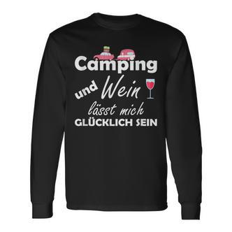 Camping Und Wein Lässt Mich Glücklich Sein Langarmshirts - Seseable De