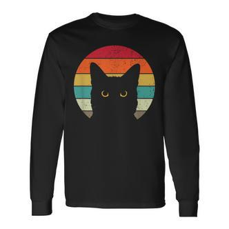 Cat Retro Vintage Cat Langarmshirts - Seseable De