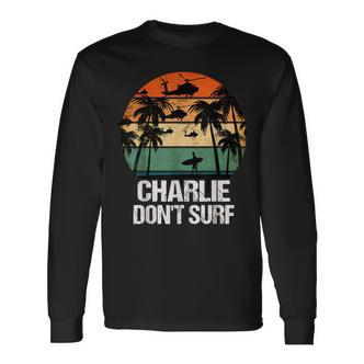 Charlie Dont Surf Helicopter Beach Vietnam Surfer Langarmshirts - Seseable De