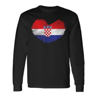 Croatia Flag Hrvatska Land Croate Croatia Langarmshirts - Seseable De