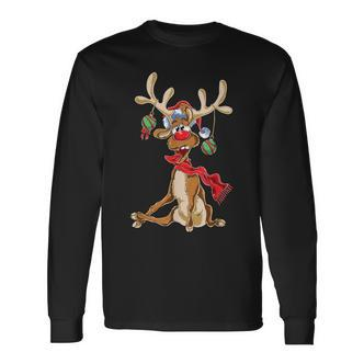 Reindeer Christmas Antlers Short Sleeve Langarmshirts - Seseable De