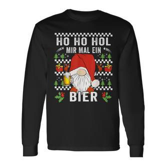 Ho Ho Hol Mir Mal Ein Bier Christmas Slogan Langarmshirts - Seseable De