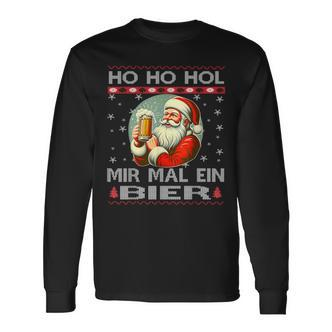 Ho Ho Hol Mir Mal Ein Bier Santa Christmas Black Langarmshirts - Seseable De