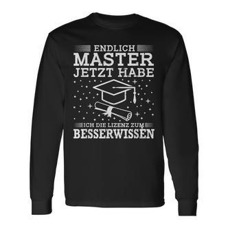 Master Graduation Licence Zum Besserwissen Langarmshirts - Seseable De