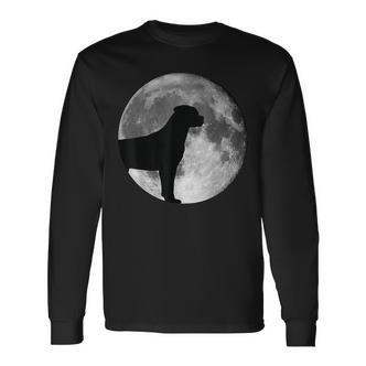 Mondlicht Labrador Silhouette Herren Langarmshirts, Hundeliebhaber Design - Seseable De