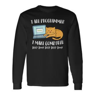 I Are Programmer Computer Scientist Computer Cat Langarmshirts - Seseable De