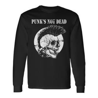 Punk's Not Dead Punker Punk Rock Concert Skull S Langarmshirts - Seseable De