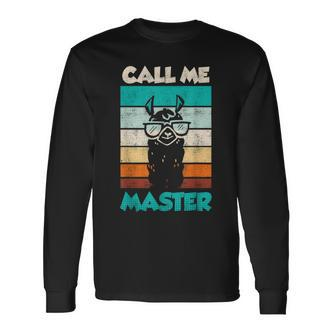 Retro Bulldogge Call Me Master Langarmshirts, Coole Hunde Liebhaber Mode - Seseable De