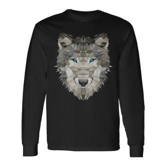 Wolf Polygon Dog Langarmshirts - Seseable De