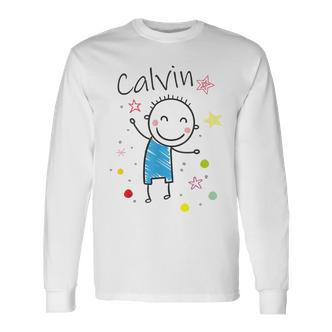 Cartoon Charakter Langarmshirts für Kinder, Calvin Design mit Sternen & Glitzer - Seseable De
