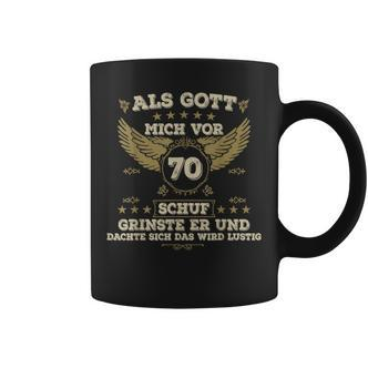 Als Gott Mich Schuf Fing Er An Zu Grinsen 70 Birthday German Langu S Tassen - Seseable De