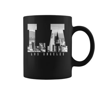 La Los Angeles California Skyline Usa Vintage Souvenir Black Tassen - Seseable De