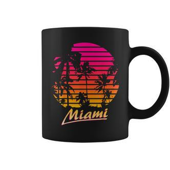 Miami 80S Summer Beach Palm Sunset Tassen - Seseable De