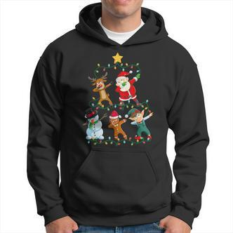 Dabbing Santa Elf Santa Reindeer Xmas Short Sleeve Black Hoodie - Seseable De