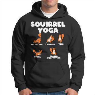 Eichhörnchen Yoga Lustiges Pose Illustration Schwarz Hoodie - Seseable De