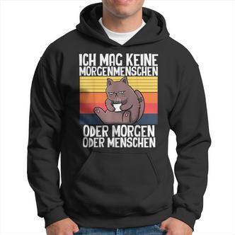 'Ich Mag Keine Morgenmenschen Cat Animal Saying Lazy Hoodie - Seseable De