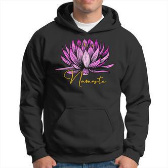 Lotusblüte Namaste Schwarzes Hoodie, Entspannendes Yoga-Motiv Tee - Seseable De
