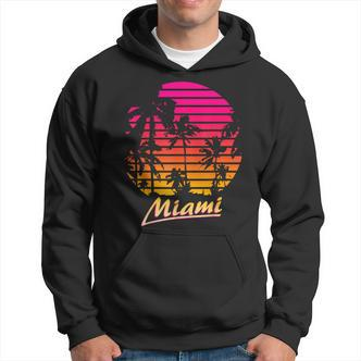 Miami 80S Summer Beach Palm Sunset Hoodie - Seseable De
