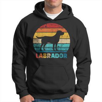 Retro Labrador Silhouette Hoodie im Sonnenuntergang Design - Seseable De