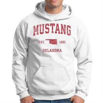 Mustang Oklahoma Ok Vintage Sports Red Print T S Hoodie - Seseable De